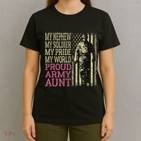My Nephew My Soldier Hero Proud Army Aunt Military Auntie T-Shirt thumb 4