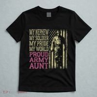 My Nephew My Soldier Hero Proud Army Aunt Military Auntie T-Shirt thumb 5