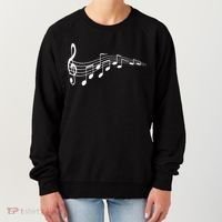 Musical Notes Music Dad Text In Treble Clef Women's Sweatshirt thumb 0