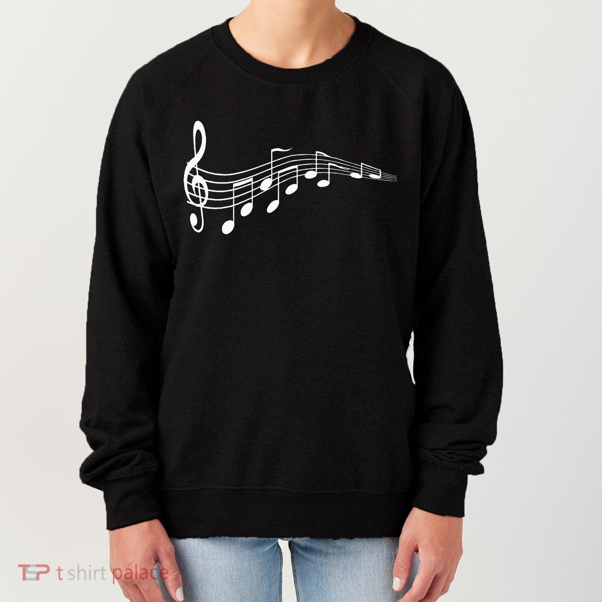 Musical Notes Music Dad Text In Treble Clef Women's Sweatshirt