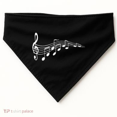 Musical Notes Music Dad Text In Treble Clef USA-Made Doggie Bandana