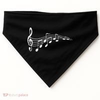 Musical Notes Music Dad Text In Treble Clef USA-Made Doggie Bandana thumb 0