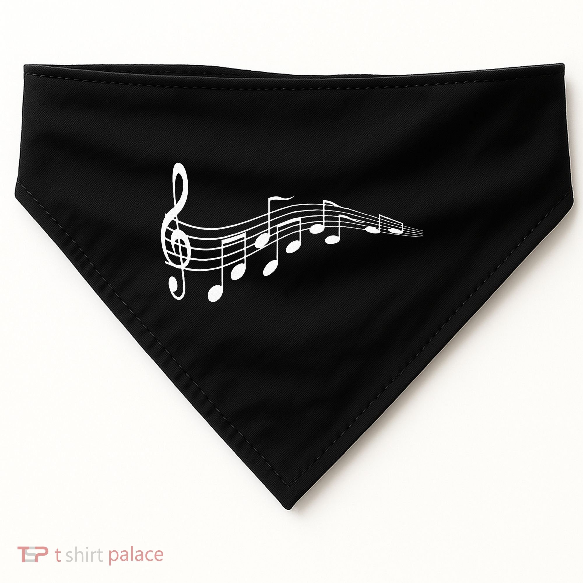 Musical Notes Music Dad Text In Treble Clef USA-Made Doggie Bandana