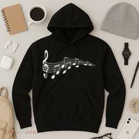 Musical Notes Music Dad Text In Treble Clef Hoodie thumb 3