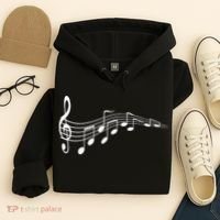 Musical Notes Music Dad Text In Treble Clef Hoodie thumb 4