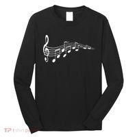 Musical Notes Music Dad Text In Treble Clef Long Sleeve Shirt thumb 0