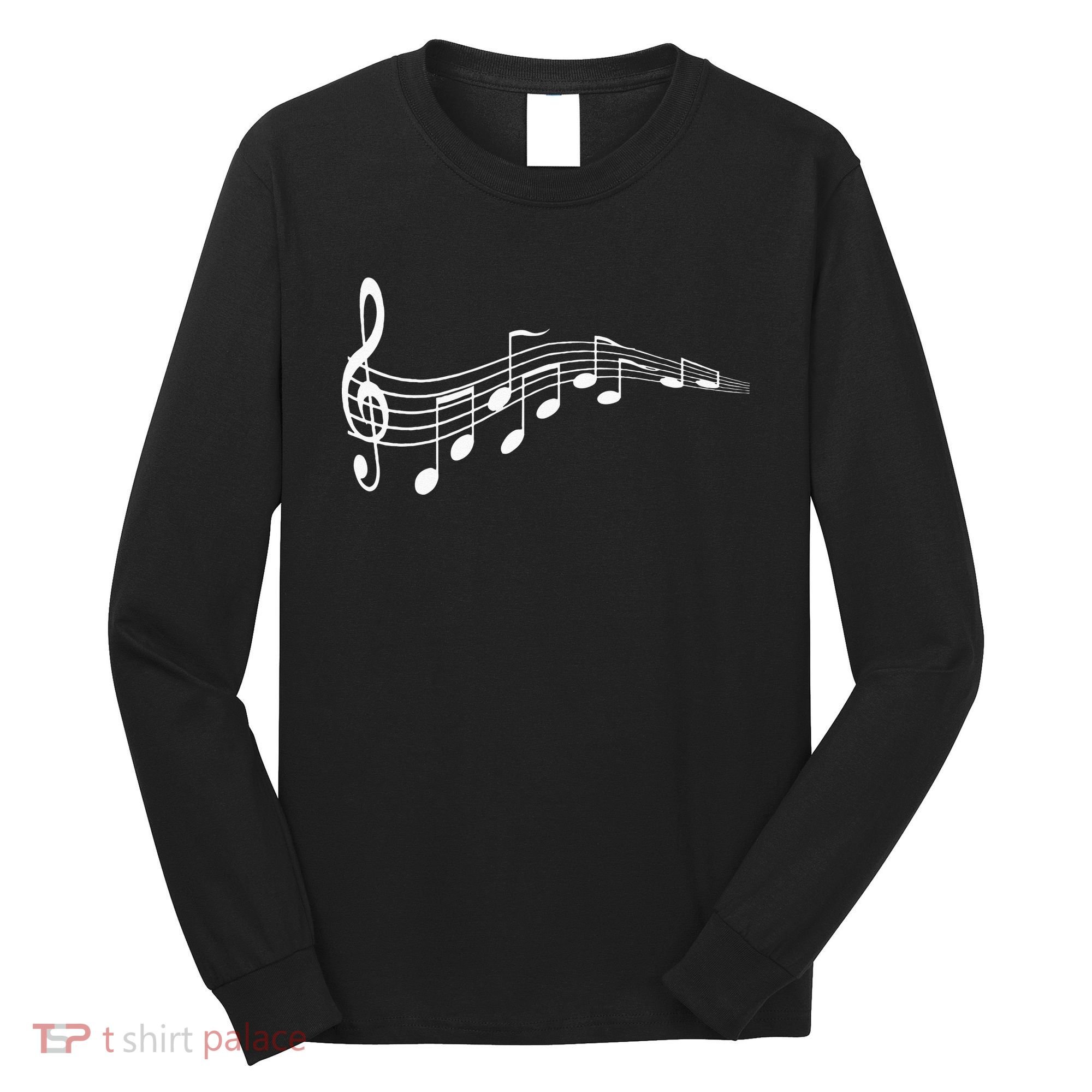 Musical Notes Music Dad Text In Treble Clef Long Sleeve Shirt