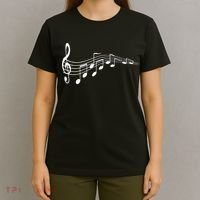 Musical Notes Music Dad Text In Treble Clef T-Shirt thumb 4
