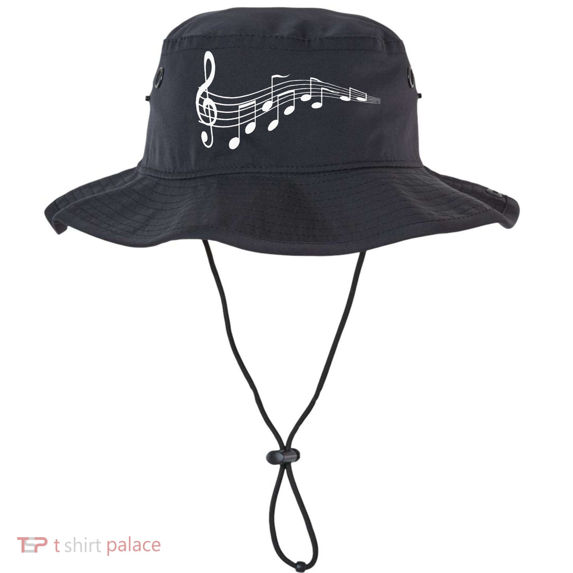 Musical Notes Music Dad Text In Treble Clef Bucket Hat