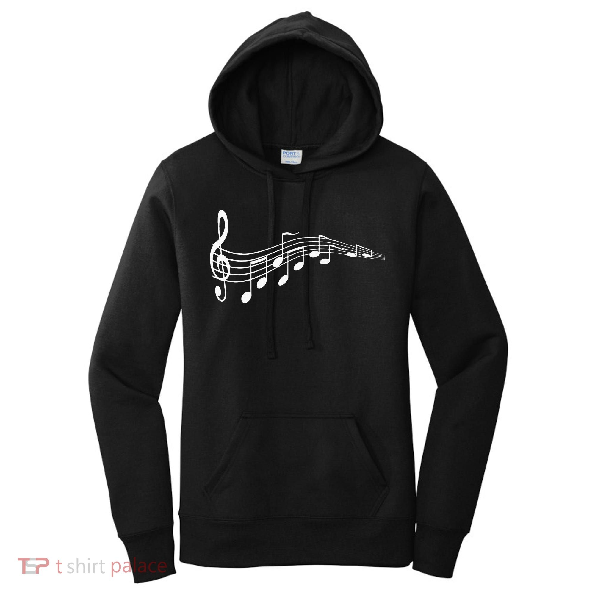 Musical Notes Music Dad Text In Treble Clef Women's Hoodie