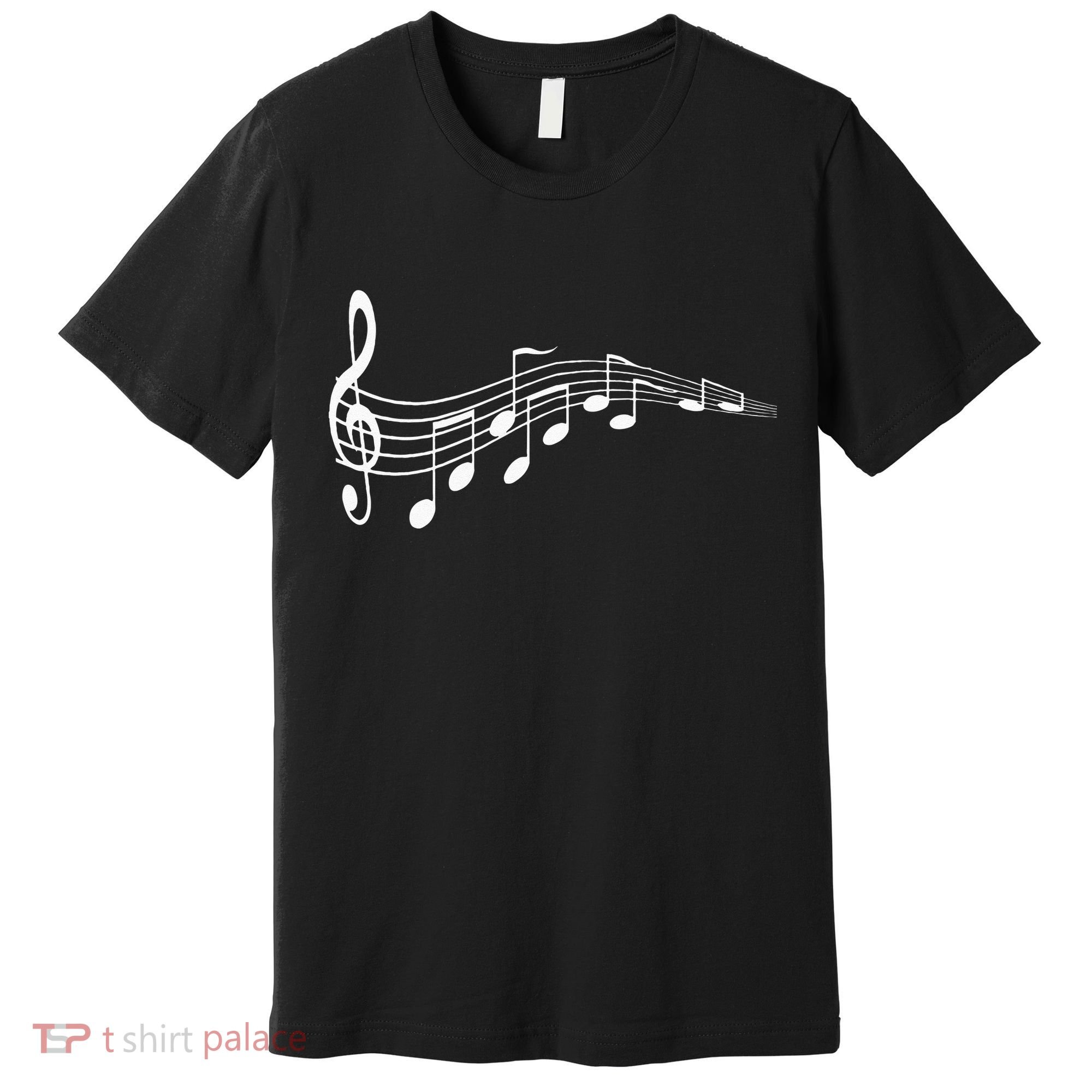 Musical Notes Music Dad Text In Treble Clef Premium T-Shirt