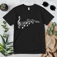 Musical Notes Music Dad Text In Treble Clef Premium T-Shirt thumb 2