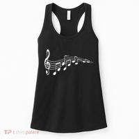 Musical Notes Music Dad Text In Treble Clef Women's Tank Top thumb 0