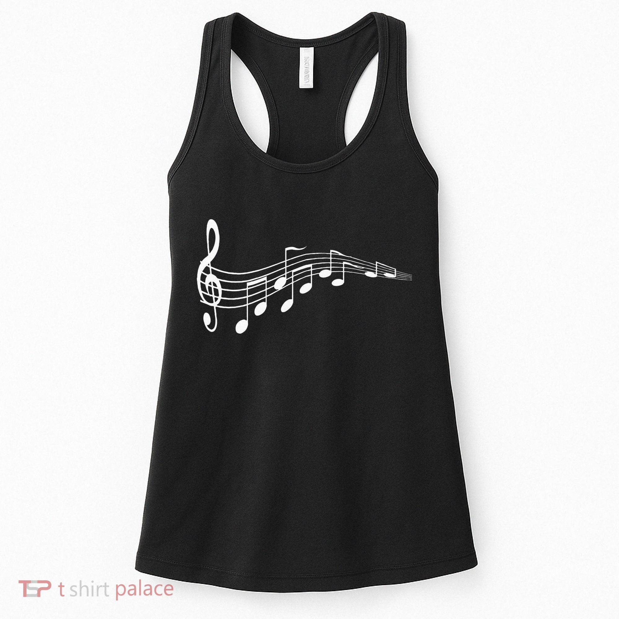 Musical Notes Music Dad Text In Treble Clef Women's Tank Top
