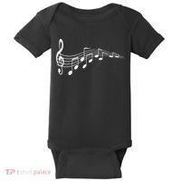 Musical Notes Music Dad Text In Treble Clef Baby Bodysuit thumb 0