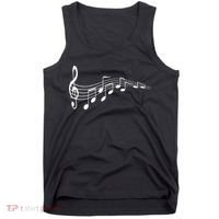 Musical Notes Music Dad Text In Treble Clef Tank Top thumb 0