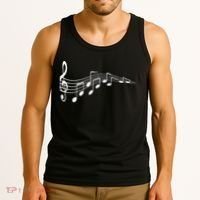 Musical Notes Music Dad Text In Treble Clef Tank Top thumb 3