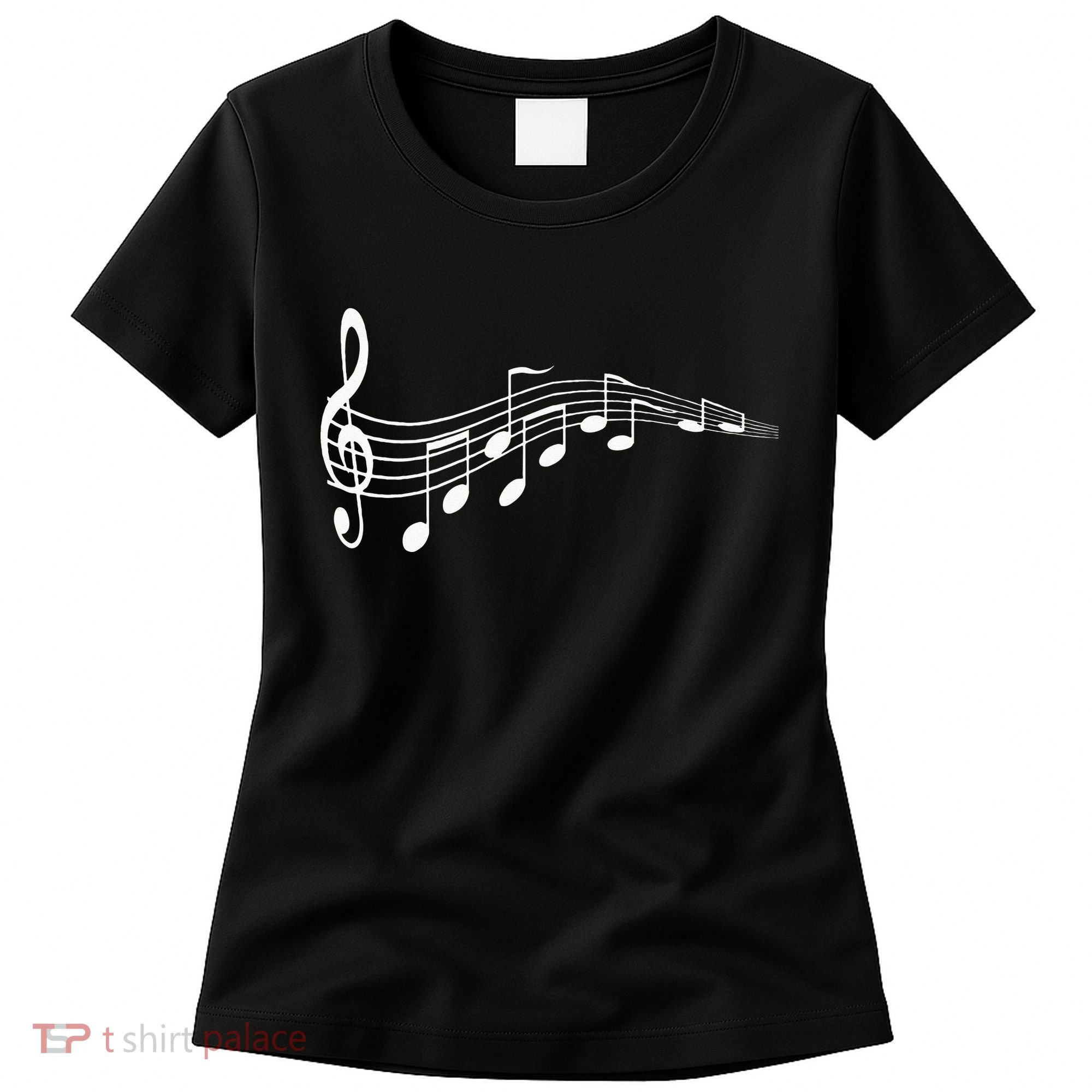Musical Notes Music Dad Text In Treble Clef Women's T-Shirt