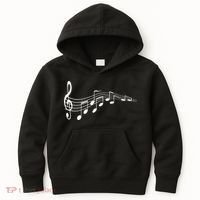 Musical Notes Music Dad Text In Treble Clef Kids Hoodie thumb 0