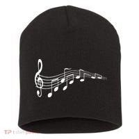 Musical Notes Music Dad Text In Treble Clef Short Acrylic Beanie thumb 0