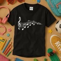 Musical Notes Music Dad Text In Treble Clef Kids T-Shirt thumb 3