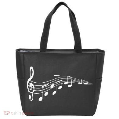 Musical Notes Music Dad Text In Treble Clef Tote Bag