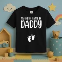 My New Name Is Daddy Happy Father Day Pregnancy Announcement Toddler T-Shirt thumb 3