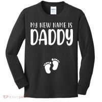 My New Name Is Daddy Happy Father Day Pregnancy Announcement Kids Long Sleeve Shirt thumb 0