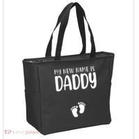 My New Name Is Daddy Happy Father Day Pregnancy Announcement Tote Bag thumb 2