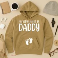 My New Name Is Daddy Happy Father Day Pregnancy Announcement Hoodie thumb 3