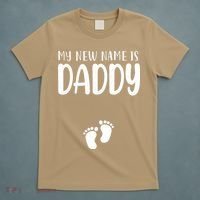 My New Name Is Daddy Happy Father Day Pregnancy Announcement T-Shirt thumb 5