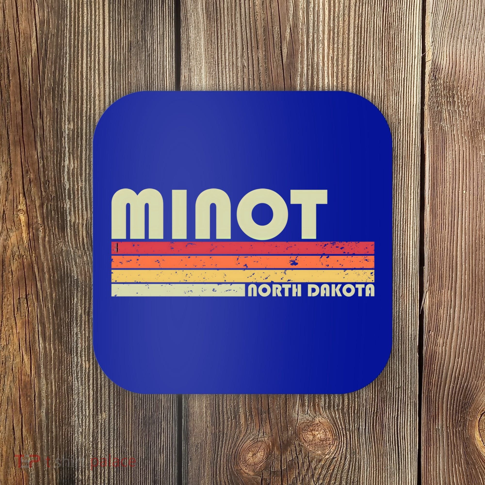 Minot Nd North Dakota Funny City Home Roots Gift Retro 80s Cute Gift Coaster