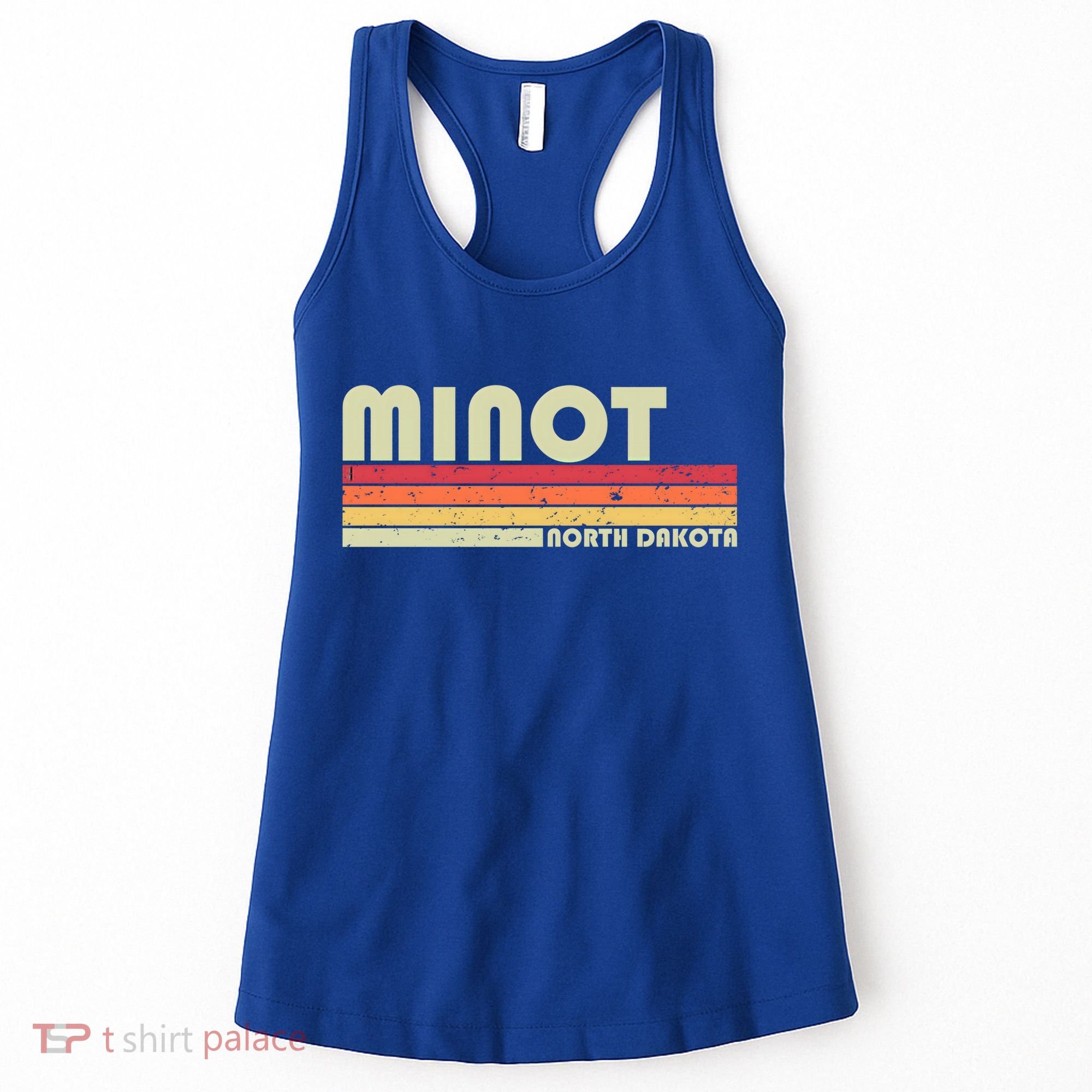 Minot Nd North Dakota Funny City Home Roots Gift Retro 80s Cute Gift Women's Tank Top