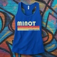 Minot Nd North Dakota Funny City Home Roots Gift Retro 80s Cute Gift Women's Tank Top thumb 3