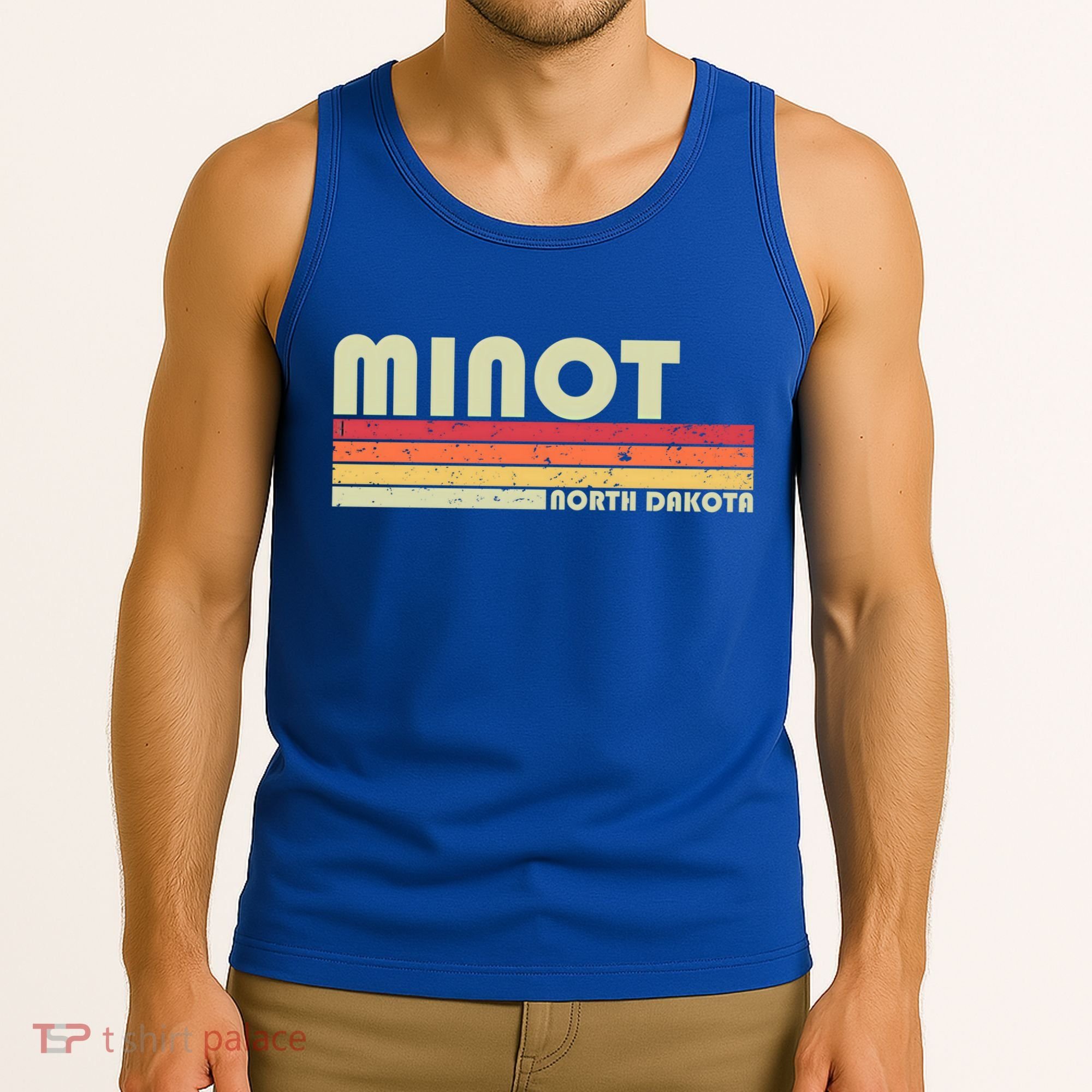 Minot Nd North Dakota Funny City Home Roots Gift Retro 80s Cute Gift Tank Top
