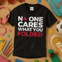 Mens No One Cares What You Folded Funny Poker Kids T-Shirt thumb 3