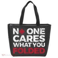 Mens No One Cares What You Folded Funny Poker Tote Bag thumb 0