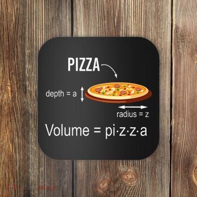 Maths Nerd Pizza Lovers Volume Formula Geek Math Teacher Coaster