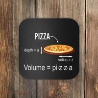 Maths Nerd Pizza Lovers Volume Formula Geek Math Teacher Coaster thumb 0