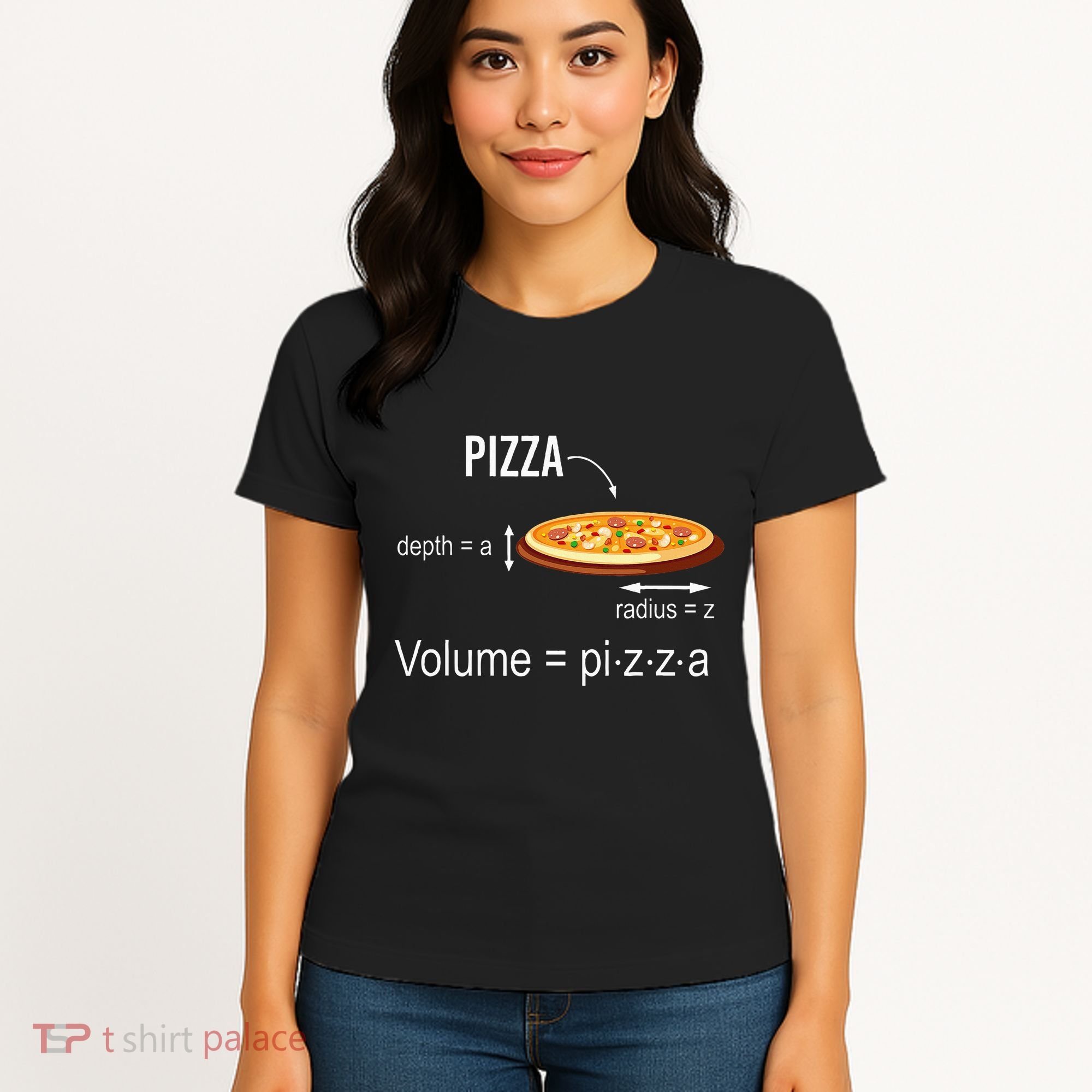Maths Nerd Pizza Lovers Volume Formula Geek Math Teacher Women's T-Shirt