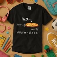 Maths Nerd Pizza Lovers Volume Formula Geek Math Teacher Kids T-Shirt thumb 3