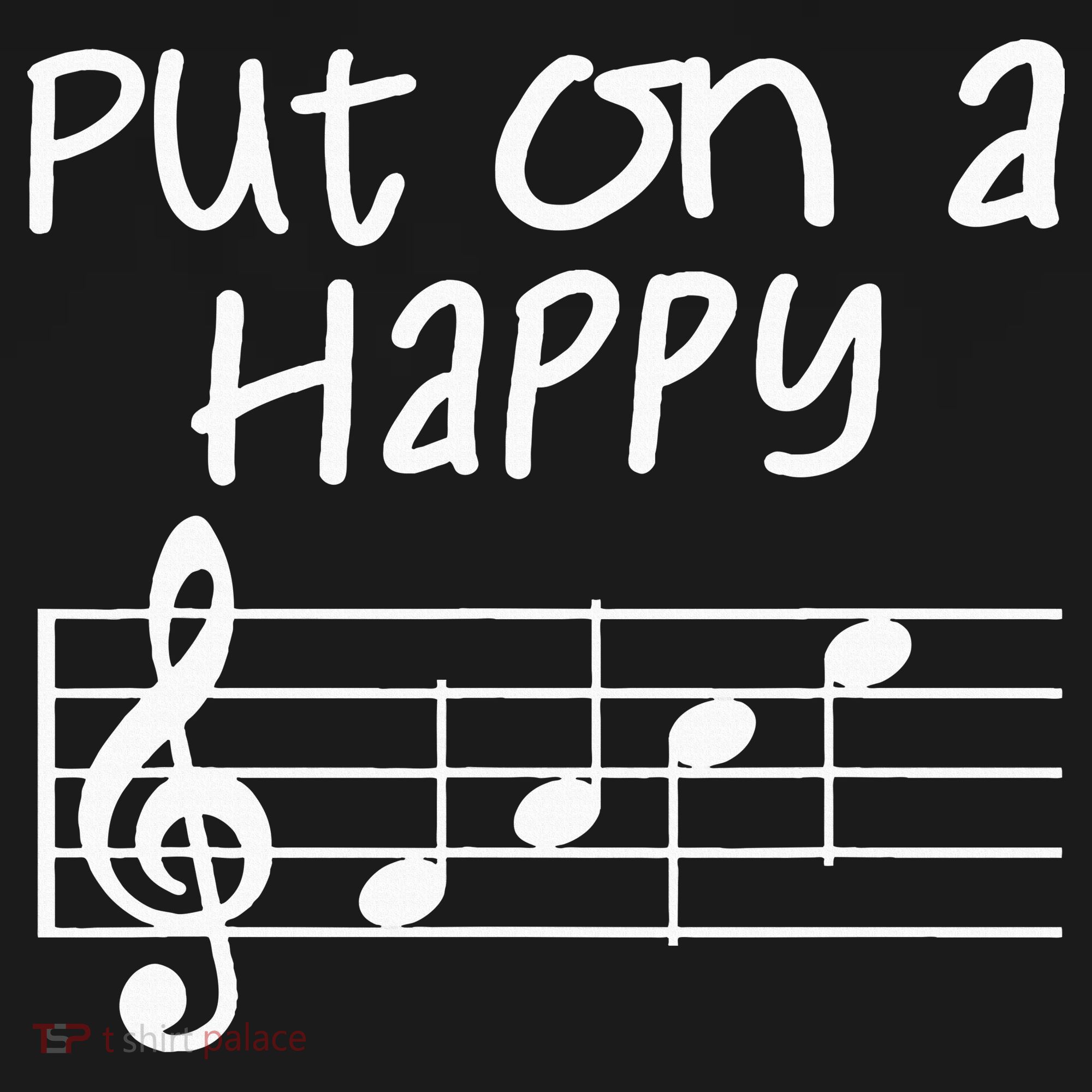 Musical Notes Put On A Happy Face Cute Music Loving Long Sleeve Shirt
