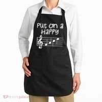 Musical Notes Put On A Happy Face Cute Music Loving Apron thumb 2