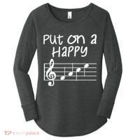 Musical Notes Put On A Happy Face Cute Music Loving Women's Perfect Tri Tunic Long Sleeve Shirt thumb 0