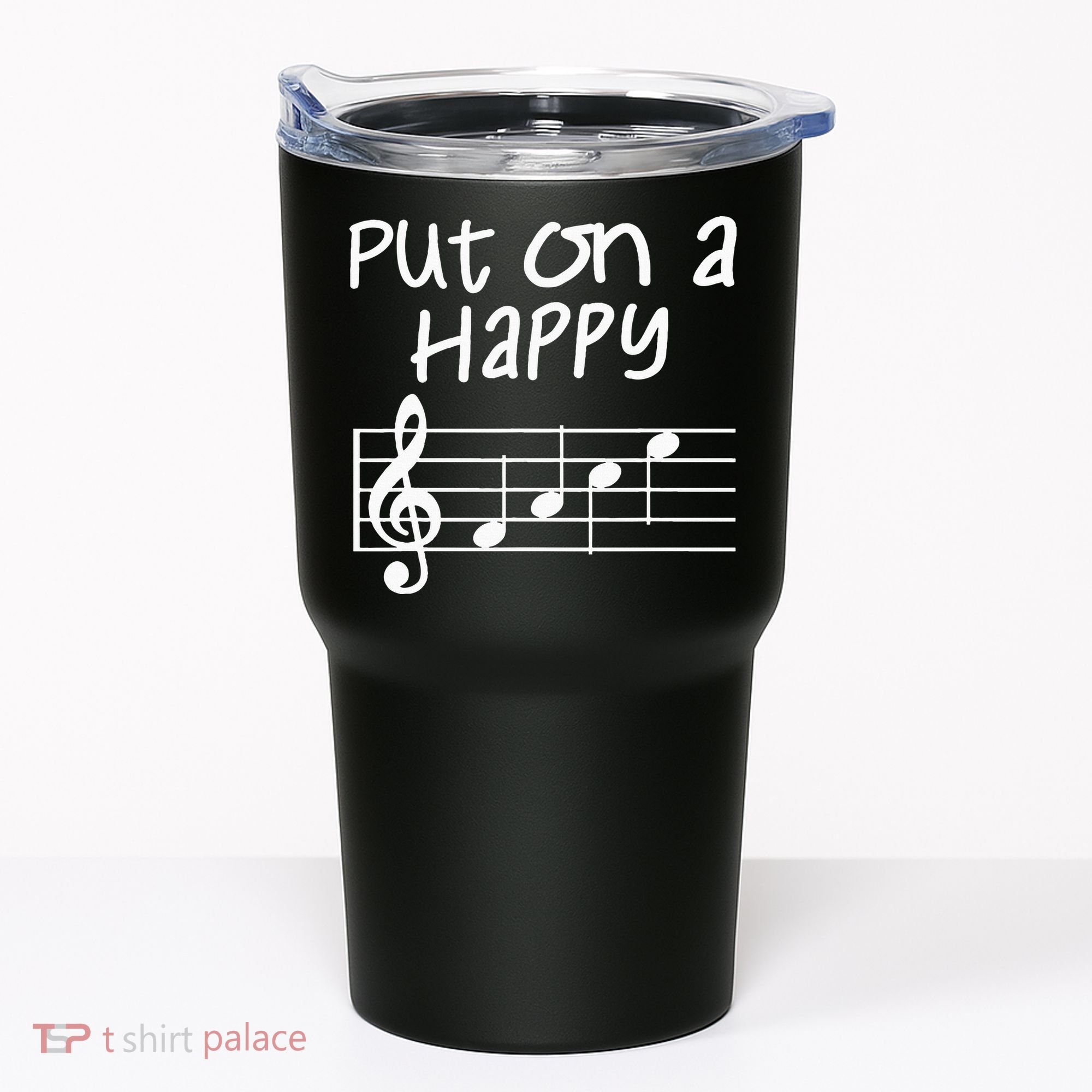 Musical Notes Put On A Happy Face Cute Music Loving Tumbler