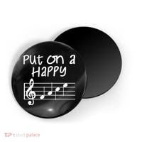 Musical Notes Put On A Happy Face Cute Music Loving Magnet thumb 0