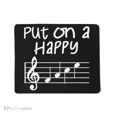 Musical Notes Put On A Happy Face Cute Music Loving Mousepad