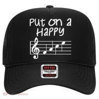 Musical Notes Put On A Happy Face Cute Music Loving Hat thumb 0