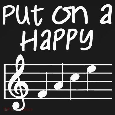 Musical Notes Put On A Happy Face Cute Music Loving Tall Hoodie