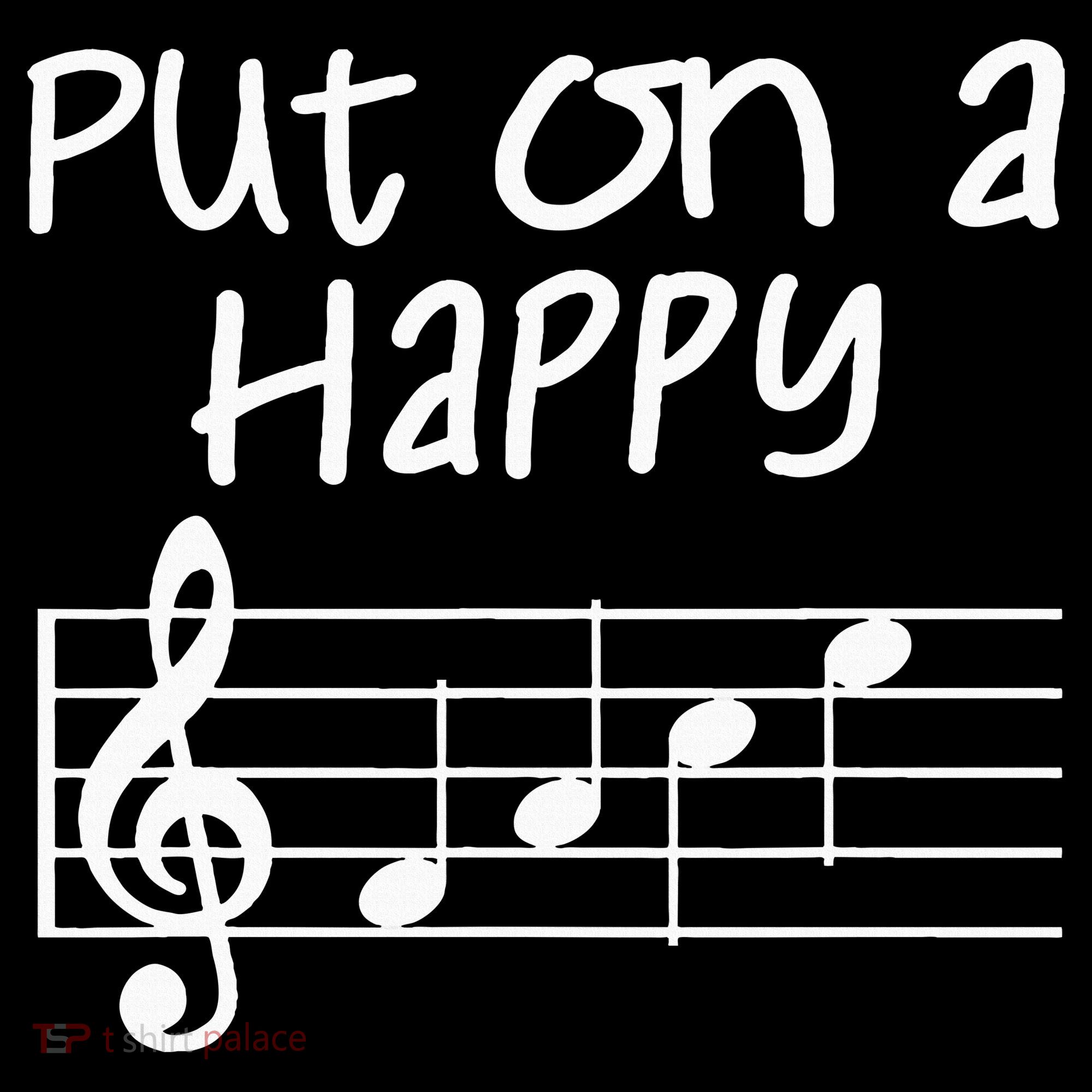 Musical Notes Put On A Happy Face Cute Music Loving Tall Hoodie